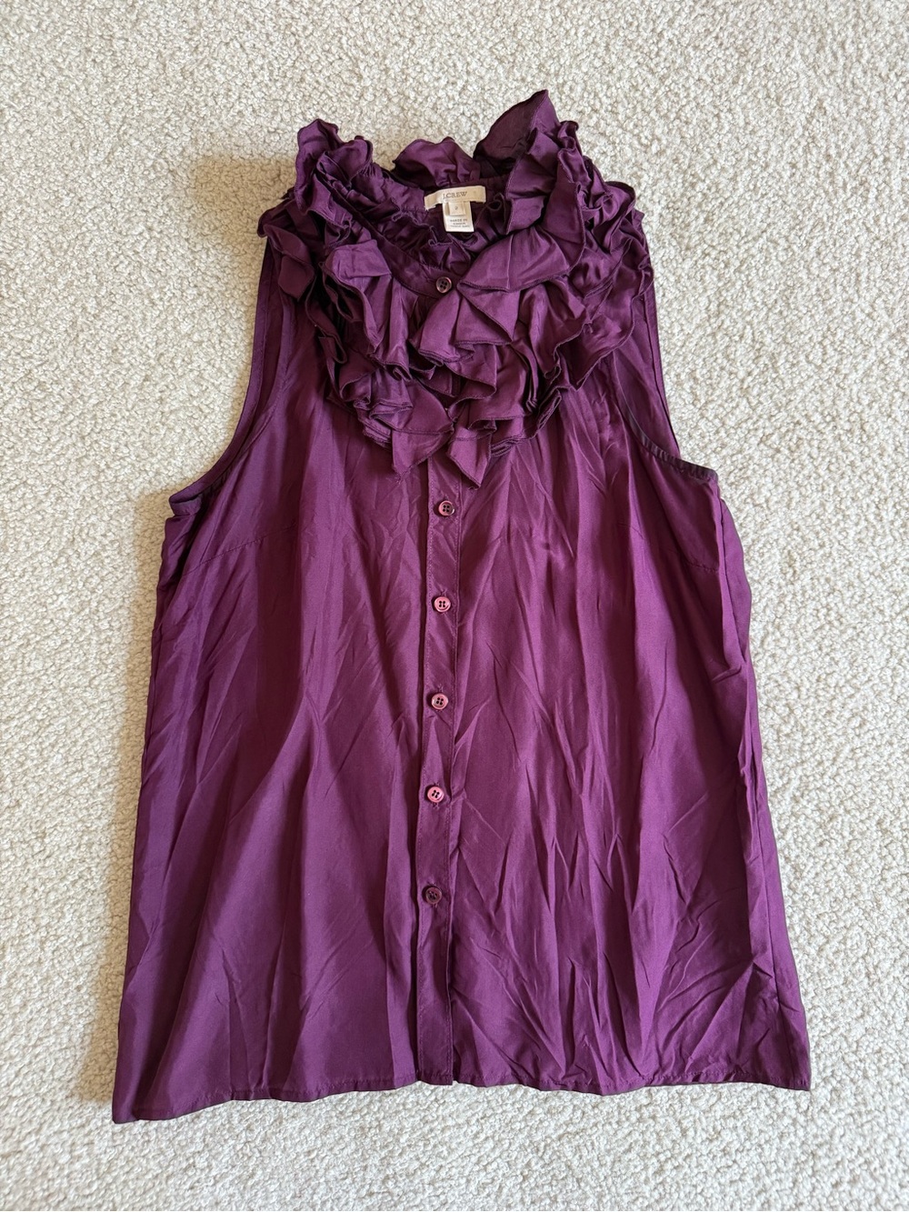 J Crew Kelsey ruffle silk top